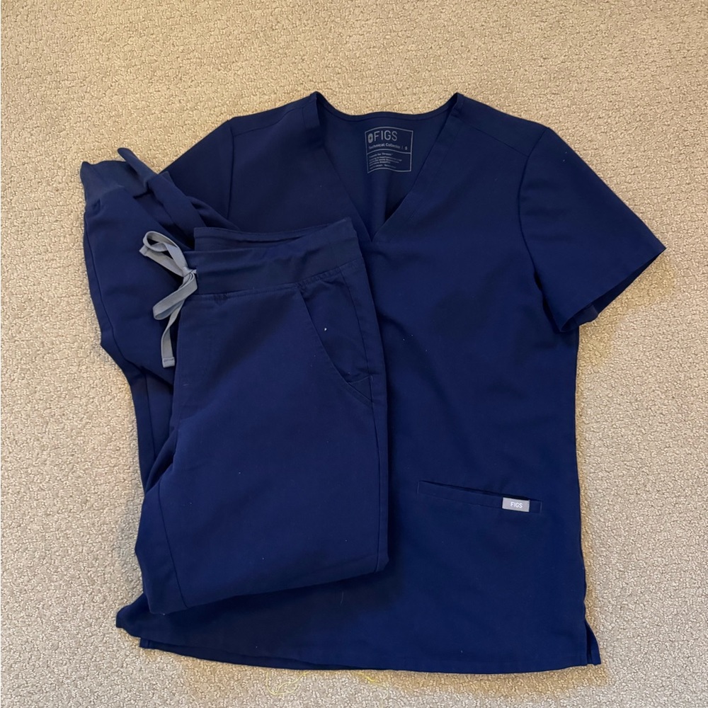 Figs Navy Blue Scrub Set